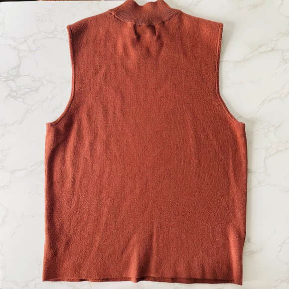 Abbott Elementary Womens Rust Mock Neck Cozy Sweater Vest | Large - Picture 2 of 7
